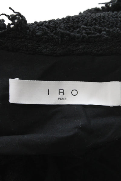 IRO Women Black Designer Blazer Long Sleeve Cotton Blend Size 36
