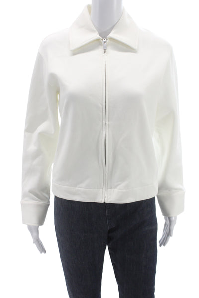 Vince Womens White Collared Cotton Windbreaker Button Long Sleeve Size XS