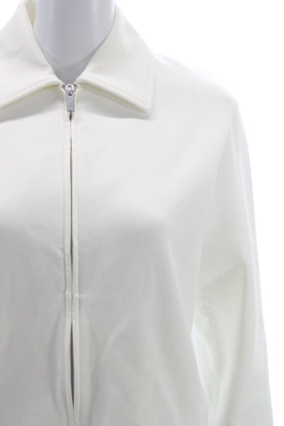 Vince Womens White Collared Cotton Windbreaker Button Long Sleeve Size XS
