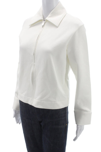 Vince Womens White Collared Cotton Windbreaker Button Long Sleeve Size XS