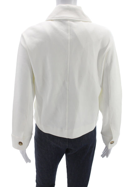 Vince Womens White Collared Cotton Windbreaker Button Long Sleeve Size XS