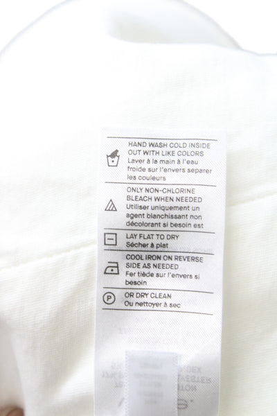 Vince Womens White Collared Cotton Windbreaker Button Long Sleeve Size XS