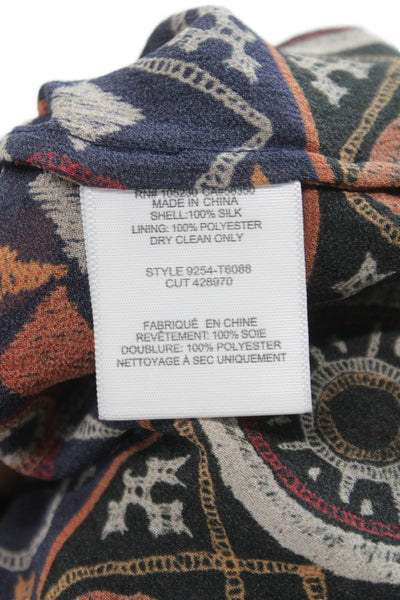 Joie Women Tunic Multicolor Silk Blend Geometric Round Neck 3/4 Sleeve Size S