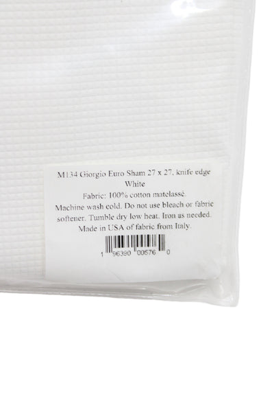 Matouk Unisex Adult Giorgio Euro Pillow Sham White Cotton 27"x27"
