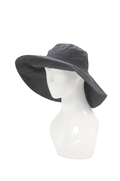 J Crew Womens Pull On Bucket Hat Black Cotton Size Medium