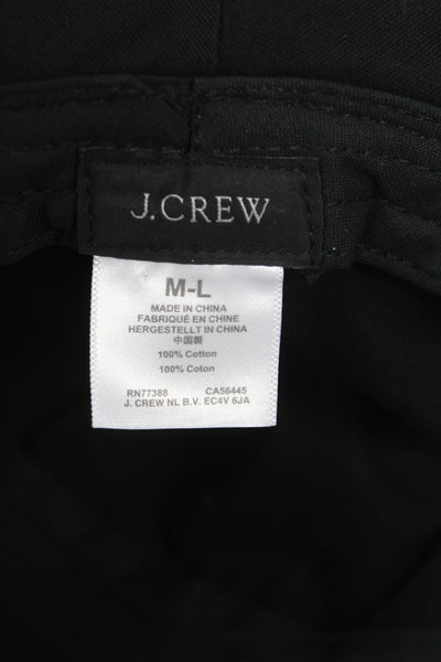 J Crew Womens Pull On Bucket Hat Black Cotton Size Medium