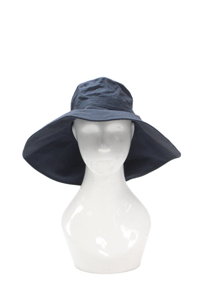 J Crew Womens Pull On Bucket Hat Navy Blue Cotton Size Medium