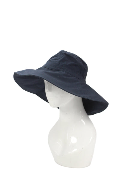 J Crew Womens Pull On Bucket Hat Navy Blue Cotton Size Medium