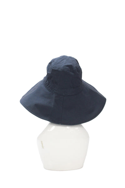 J Crew Womens Pull On Bucket Hat Navy Blue Cotton Size Medium