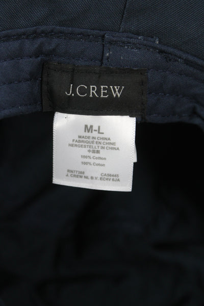 J Crew Womens Pull On Bucket Hat Navy Blue Cotton Size Medium