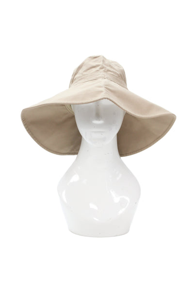 J Crew Womens Pull On Bucket Hat Khaki Beige Cotton Size Medium