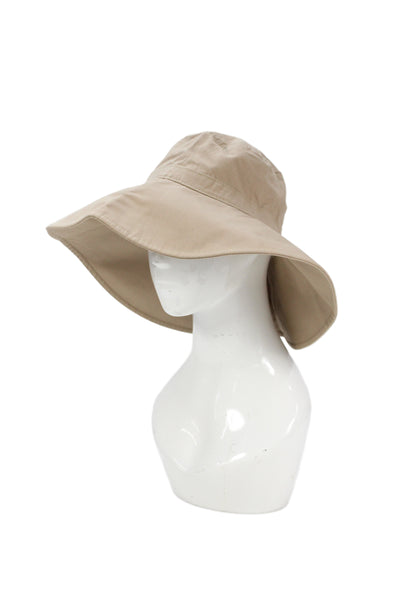 J Crew Womens Pull On Bucket Hat Khaki Beige Cotton Size Medium