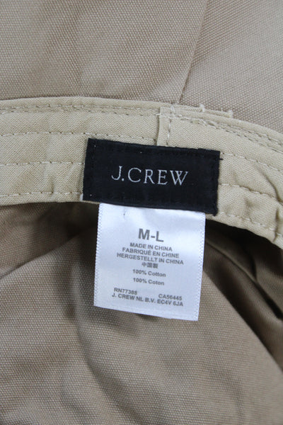 J Crew Womens Pull On Bucket Hat Khaki Beige Cotton Size Medium