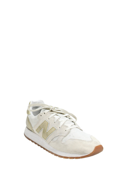 New Balance Womens Suede Lace Up 520 Sneakers White Gold Size 9.5