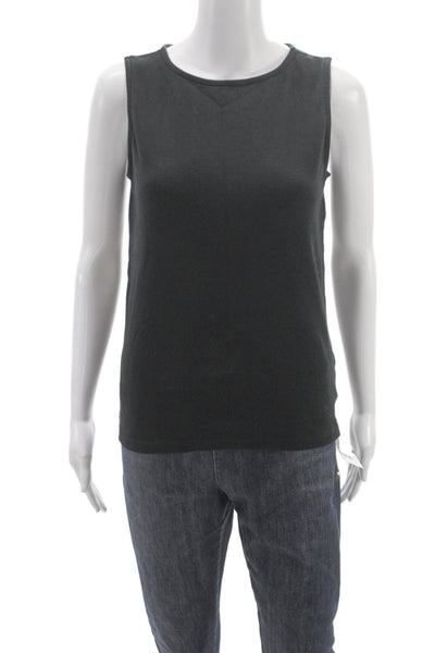 J Crew Womens Basic Black 100% Cotton Sleeveless Round Neck Tank Size M