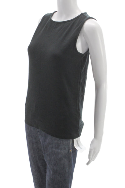 J Crew Womens Basic Black 100% Cotton Sleeveless Round Neck Tank Size M