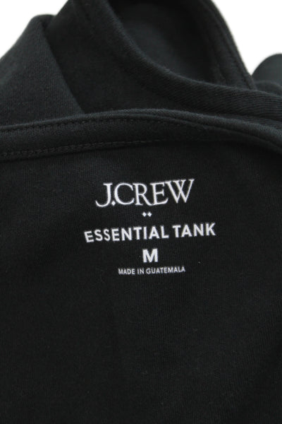 J Crew Womens Basic Black 100% Cotton Sleeveless Round Neck Tank Size M