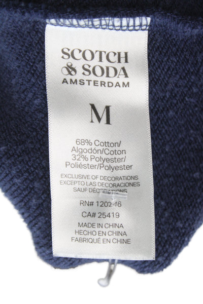 Scotch & Soda Womens Pullover Sweatshirt Blue Floral Crew Neck Size M