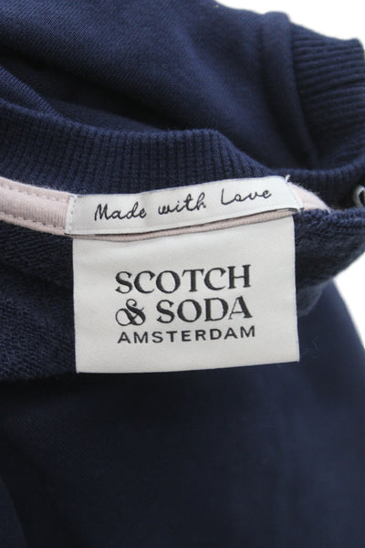 Scotch & Soda Womens Pullover Sweatshirt Blue Floral Crew Neck Size M