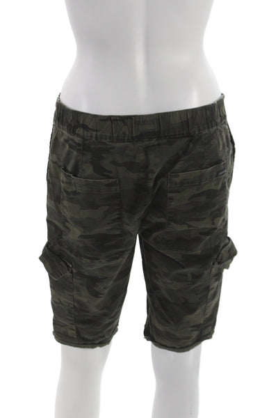 Sanctuary Womens Green Camouflage Cargo Shorts Size L