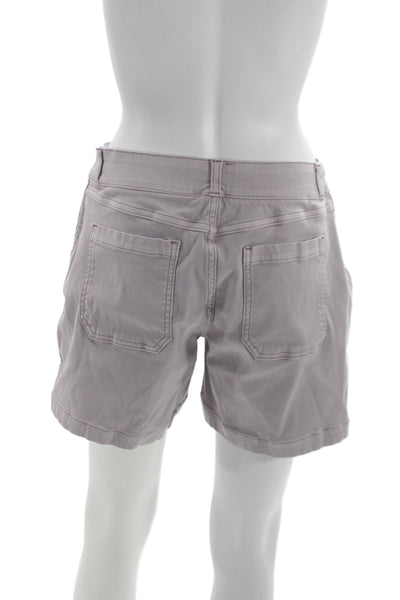 Spanx Women Chino Shorts Gray Cotton Button Casual Spring Size M