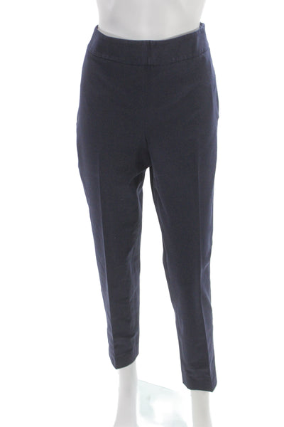 Talbots Women Ankle Pants Blue Cotton Rayon Spandex Pull On 27 Inseam Size 8