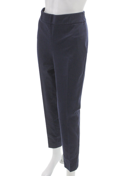 Talbots Women Ankle Pants Blue Cotton Rayon Spandex Pull On 27 Inseam Size 8