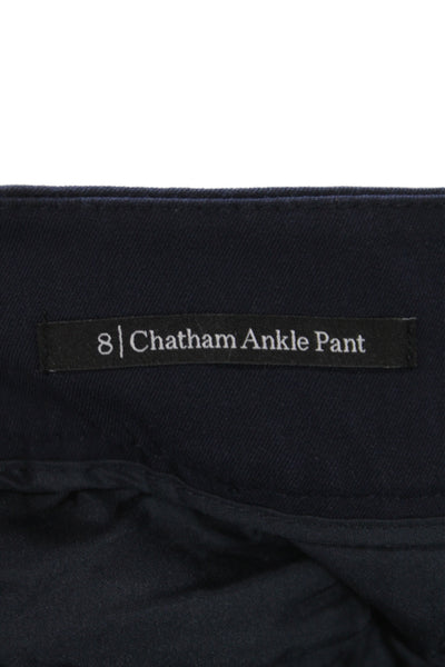 Talbots Women Ankle Pants Blue Cotton Rayon Spandex Pull On 27 Inseam Size 8