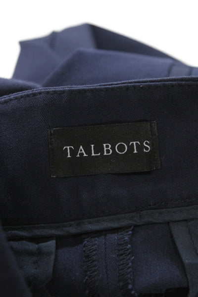 Talbots Women Ankle Pants Blue Cotton Rayon Spandex Pull On 27 Inseam Size 8