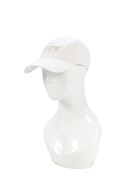 J Crew Womens Baseball Cap Hat White Cotton Size One Size