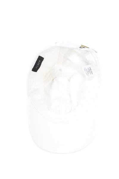 J Crew Womens Baseball Cap Hat White Cotton Size One Size