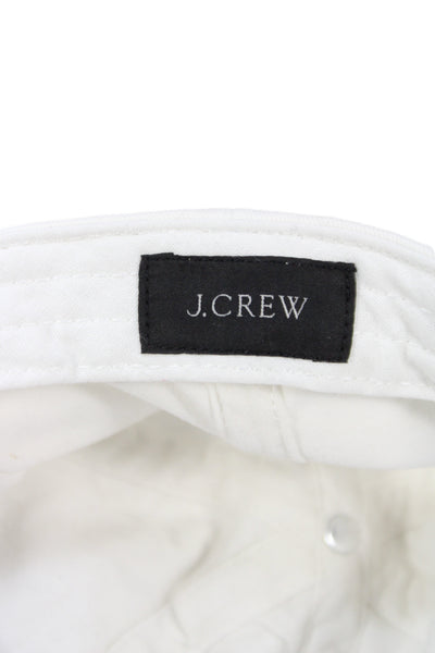 J Crew Womens Baseball Cap Hat White Cotton Size One Size