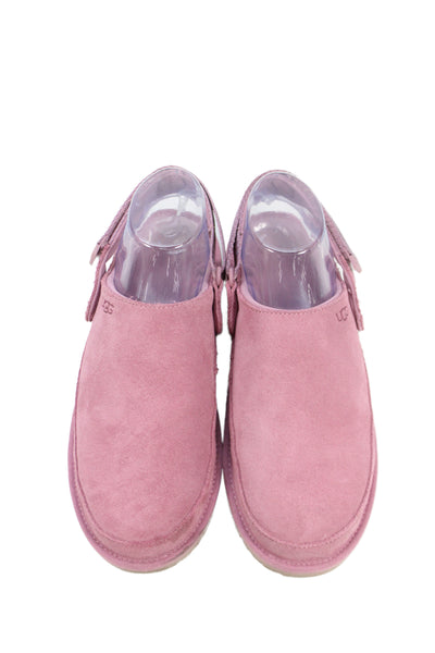 Ugg Womens Suede Goldenstar Adjustable Straps Clogs Pink Size 6