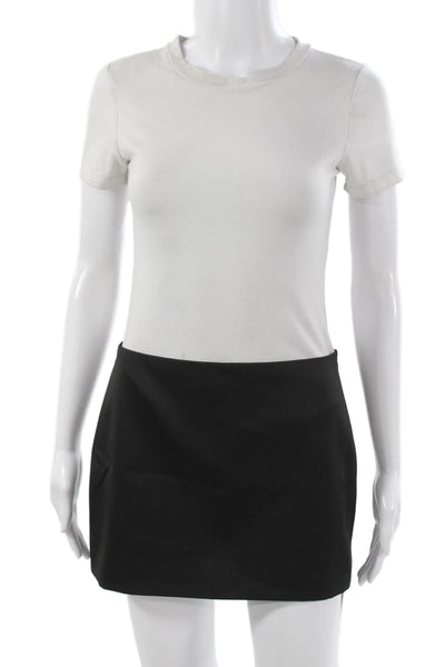 Reformation Women Black Straight Pencil Mini Skirt Zip 100% Polyester Size 0