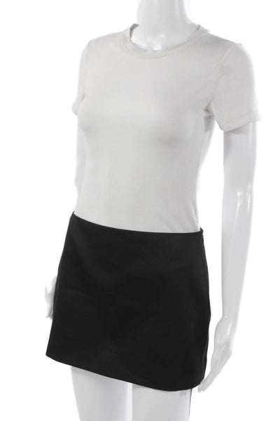 Reformation Women Black Straight Pencil Mini Skirt Zip 100% Polyester Size 0