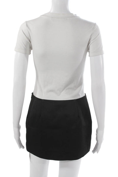 Reformation Women Black Straight Pencil Mini Skirt Zip 100% Polyester Size 0