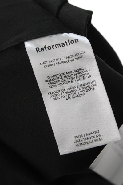 Reformation Women Black Straight Pencil Mini Skirt Zip 100% Polyester Size 0