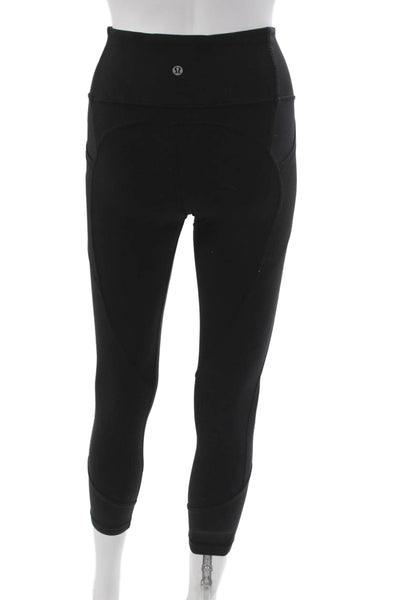 Lululemon Womens Ankle Leggings Black Polyester Blend Solid Size 2