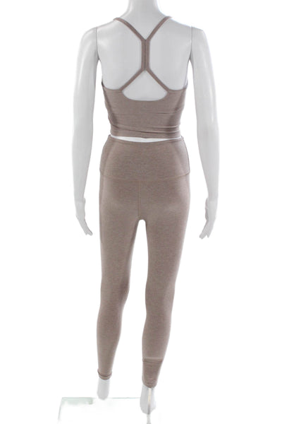 Beyond Yoga Womens Shelf Tank Top Leggings Set Beige Size Extra Small
