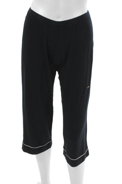 Eberjey Womens Short Sleeves Shirt Pants Pajama Set Black Size Extra Small