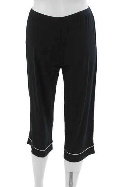 Eberjey Womens Short Sleeves Shirt Pants Pajama Set Black Size Extra Small