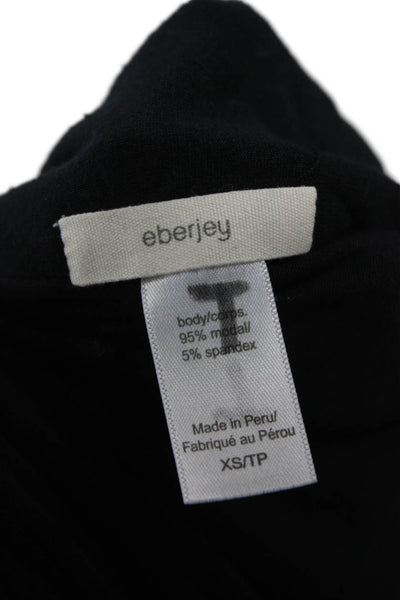 Eberjey Womens Short Sleeves Shirt Pants Pajama Set Black Size Extra Small