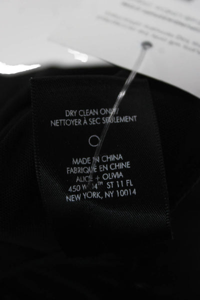 Alice + Olivia Women One Piece Bodysuit Black Sleeveless Round Neck Size S