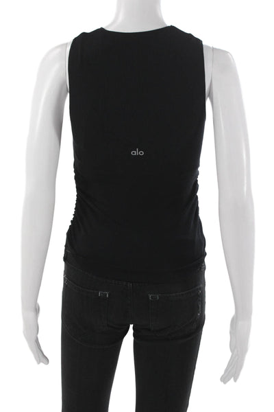 Alo Womens Sports Bra Black Nylon Blend Solid Sleeveless Size XS