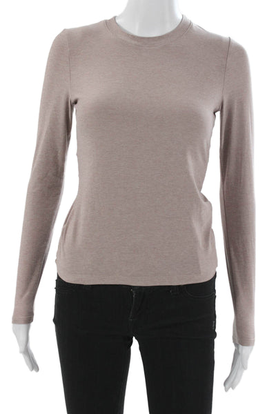 Beyond Yoga Womens Basic Beige Long Sleeve T-Shirt Size XS