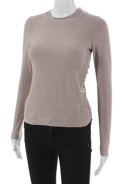Beyond Yoga Womens Basic Beige Long Sleeve T-Shirt Size XS