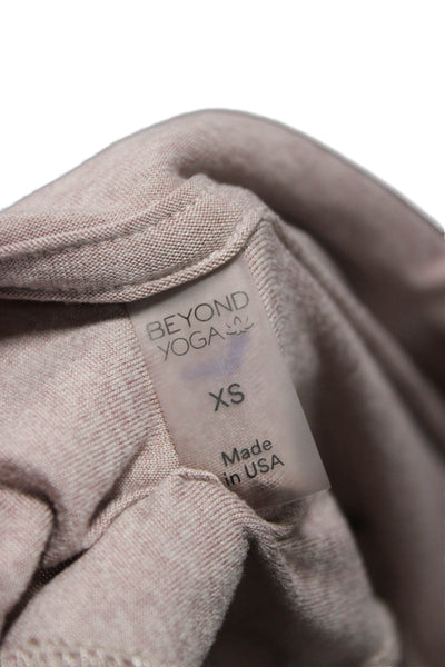 Beyond Yoga Womens Basic Beige Long Sleeve T-Shirt Size XS