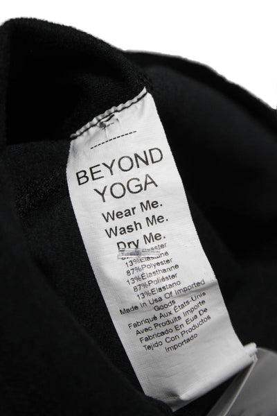 Beyond Yoga Women Cropped Black Long Sleeve T-Shirt Crew Neck Polyester Size XS