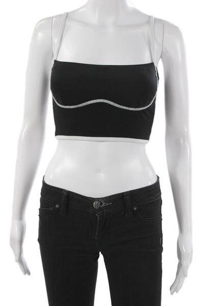 Alo Womens Pullover Sports Bra Black White Size Extra Small