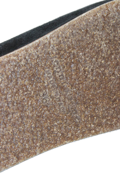 Jenni Kayne Womens Suede Slide On Clogs Black Size 36 6